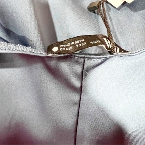 Zara Women's Satin Effect Faded Blue Dress - Picture 6 of 6